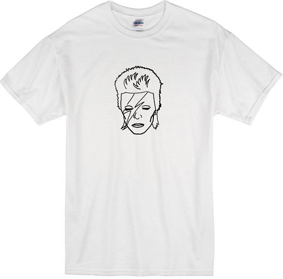 デヴィッド ボウイの手描き手描きtシャツのイラストgildan Lancasterdentistry Net