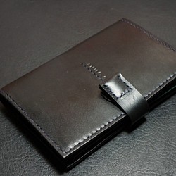 【TL】黑色真皮護照套，輕薄，可放兩張卡片，也可夾機票│專屬製作──免費打印 第1張的照片