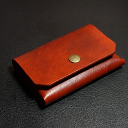 【TL】紅棕色名片夾／名片盒，三夾層，大容量│專屬製作──免費打印 第1張的照片