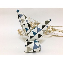 海柏手作 | 三角旗兔耳朵鋁線髮帶 | 藍灰色 第1張的照片