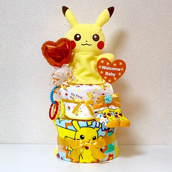 ポケモン ピカチュウ ぬいぐるみパペット オムツケーキ 出産祝い おもちゃ 人形 Tonttu 通販 Creema クリーマ ハンドメイド 手作り クラフト作品の販売サイト