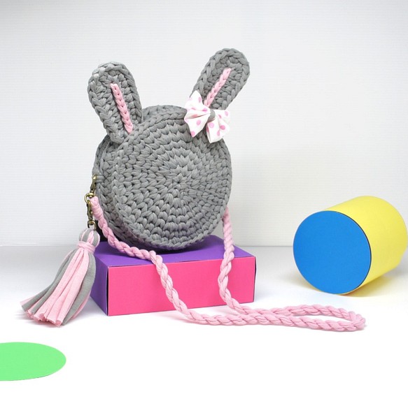 ［SiMPLE FUN Crafts手工編織包］兒童動物造型編織包（小灰兔） / 現貨一個 第1張的照片