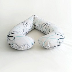 粒子タイプの長い枕-ミルクレイク|妊婦の枕。弾性ライクラ。メッシュ。成形。睡眠を助けます。 1枚目の画像