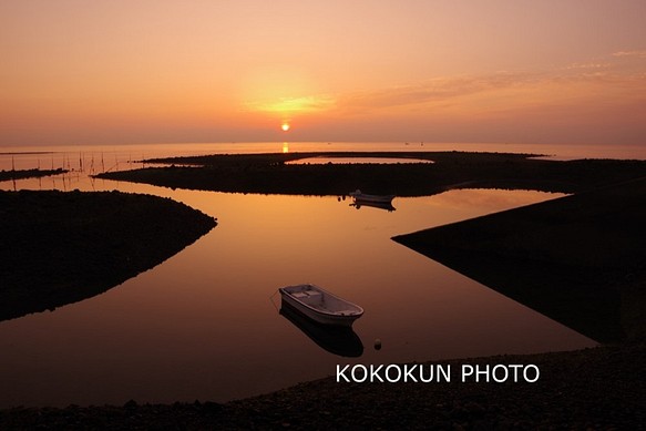 有明海の朝の風景「静かな海」（A４サイズ）