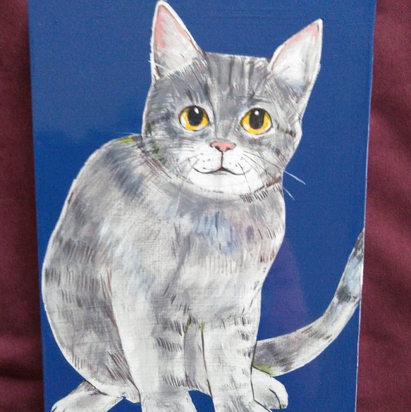 猫雑貨猫の絵118 フレーム付き - 絵画/タペストリ