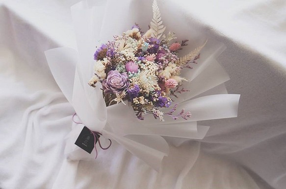麋花Amor Floral-紫嫣紅乾燥花束 /情人節 七夕 求婚花束 生日禮 第1張的照片