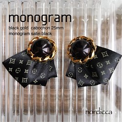 【earring】monogram- black 1枚目の画像