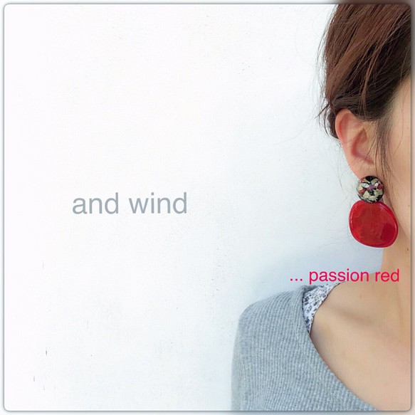 【earring】and wind♢ passion red 1枚目の画像