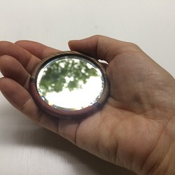 携帯用　木の手鏡 1枚目の画像