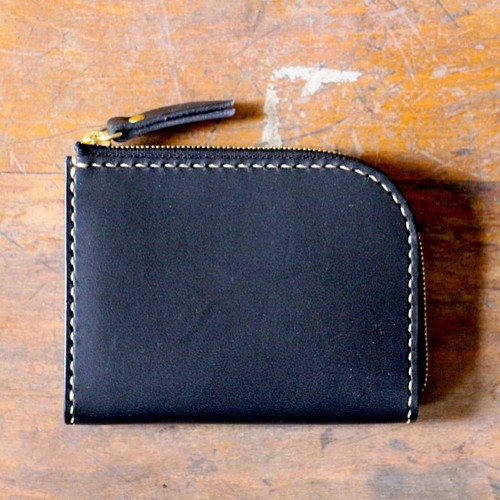 Small Wallet 〜Elbamatt〜 BLACK L字ファスナーマルチミニウォレット