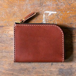 Small Wallet 〜Elbamatt〜 BROWN L字ファスナーマルチミニウォレット 1枚目の画像