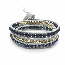 3 wrap bracelet with citrine & 18K beads (三圈藍砂石手環) 第1張的照片