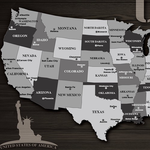 アメリカ地図アート 黒い木目調モノトーン アメリカ地図 A3以上も可 22 写真 グラフィック Miki Art 通販 Creema クリーマ ハンドメイド 手作り クラフト作品の販売サイト