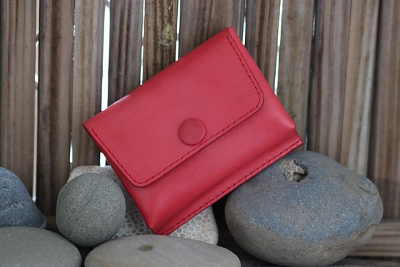 生活小日子卡片錢包---胭脂紅【Chien 革製】 第1張的照片
