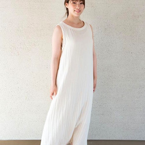 Organic Cotton3重ガーゼ Aラインロングワンピース 生成り色 ワンピース チュニック Cocococo 通販 Creema クリーマ ハンドメイド 手作り クラフト作品の販売サイト