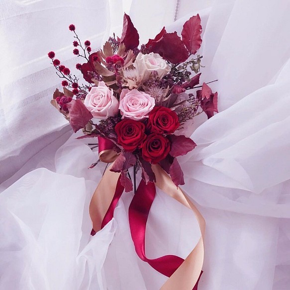 新娘捧花 / 情人節永生乾燥花束 /厄瓜多爾玫瑰 / 婚紗花束 / Bouquet 第1張的照片