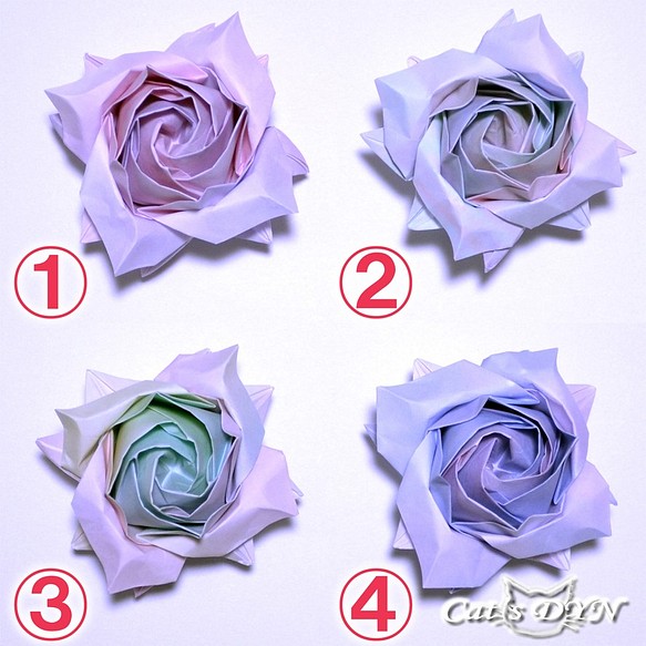 薔薇の花グラデーション千代紙⑥【送料無料】 （折り紙の薔薇の花