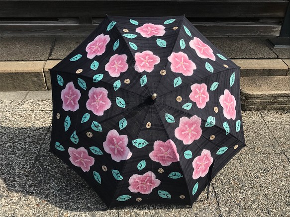 有松絞り日傘　〜満開の花の下で〜 1枚目の画像