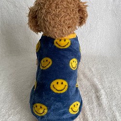 犬服‼︎ニコマークボア袖なし⭐︎ブルー ☺︎XSサイズのみ 1枚目の画像