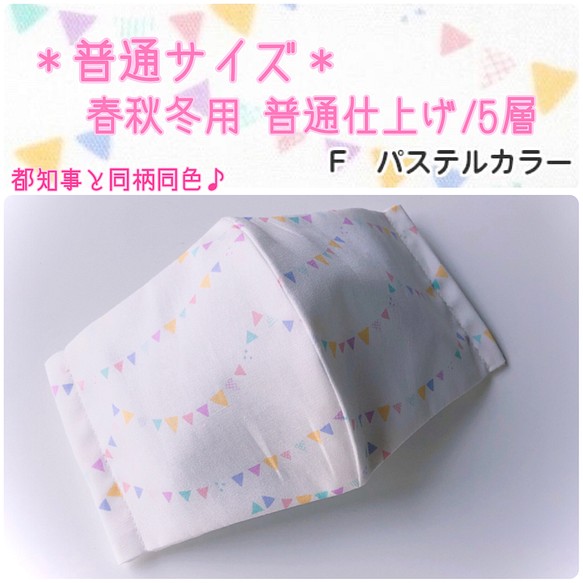 5層仕上げ＊ 都知事着用と同柄同色♪ ガーランド柄 立体マスク マスク