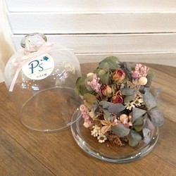 繡球 乾燥花 玻璃花盅 瓶中花園 微景觀 客製化 花禮 第1張的照片