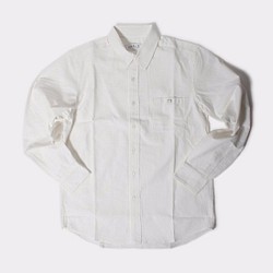 ジャガード切替L/Sシャツ　JD173-6010　WHITE　ホワイト　L 1枚目の画像