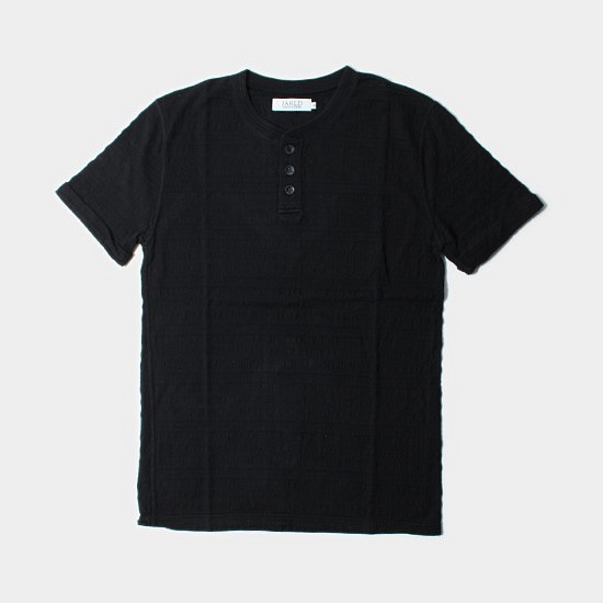 Tシャツ ヘンリーネック　162-6196　BLACK　L（46） 1枚目の画像