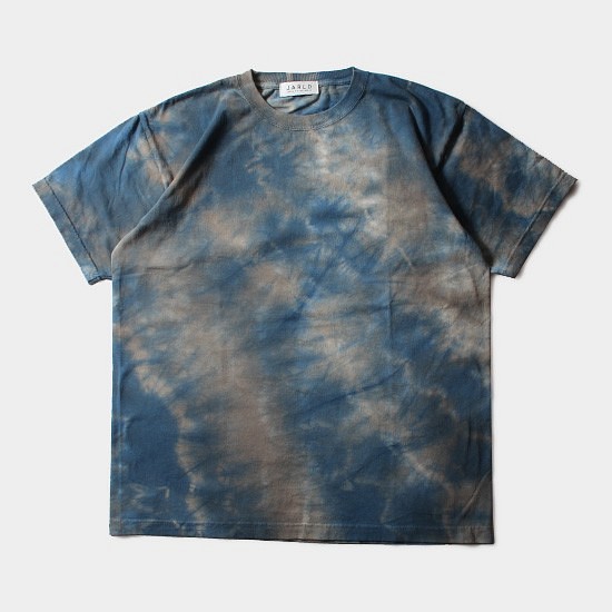 JARLD 2色染め＆硫化マーブル染めTシャツ　JD182-6146　ブルー　M 1枚目の画像