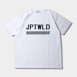 JARLD 東炊き染め 七宝柄ロゴTシャツ　JD182-6136　ホワイト　L 1枚目の画像