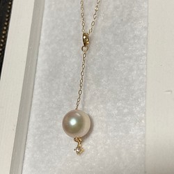 K18 本真珠　ダイヤモンド　ネックレストップ　パール　チャーム 1枚目の画像