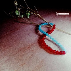 紅瑪瑙、天河石手串珠Red Agate And Amazonite Bracelet 第1張的照片