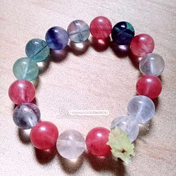 草莓晶、螢石手串珠Fluorite And Cherry Quartz Bracelet 第1張的照片