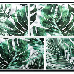 【現代アート工房】メタルアート 現代絵画 インテリア  壁掛け 立体感のあるモダンアート  植物D 2FMA-849 1枚目の画像