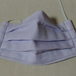 ダブルガーゼのマスク(薄紫)　(送料無料) 1枚目の画像