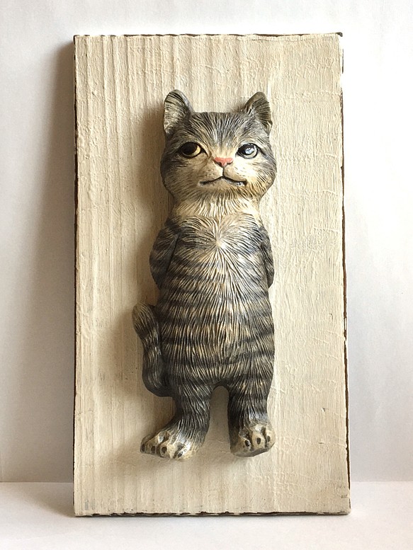 壁掛けオブジェ(猫) 1枚目の画像