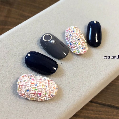 カラフル ネップツイードネイル ネイルチップ ネイルシール Em Nail 通販 Creema クリーマ ハンドメイド 手作り クラフト作品の販売サイト