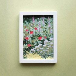 野花のイラスト　額入り　絵のある暮らし　植物　プリント　アート フレームイラスト 1枚目の画像