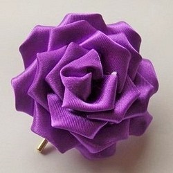 むらさき　紫　パープル　バラ　ポニーフック　サテン　きれい　大人　シック　コスプレ 1枚目の画像