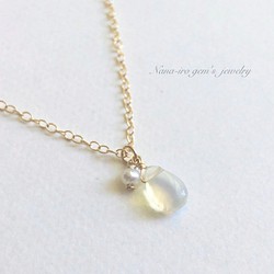 14kgf opal × pearl necklace 1枚目の画像