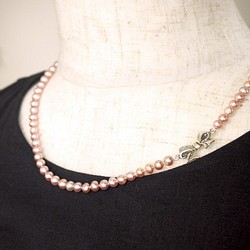 クラシックピンク淡水真珠ネックレス 1枚目の画像