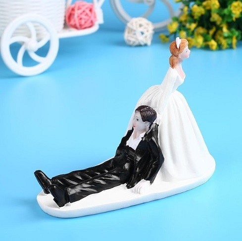 花嫁&花婿 ケーキトッパー 結婚式 1枚目の画像