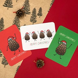 聖誕節明信片3入 | Christmas Pinecone Postcard Set | pulps of wood 第1張的照片