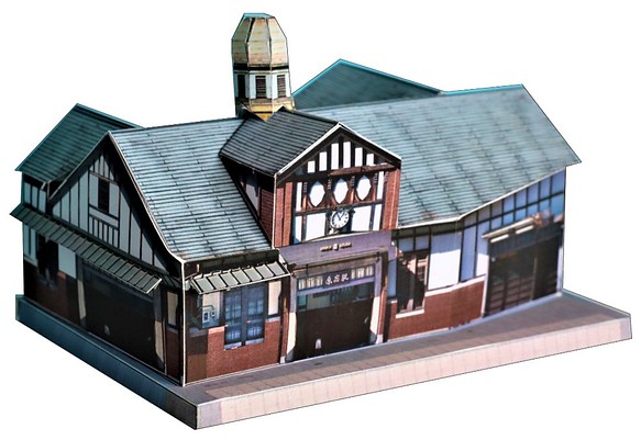 旧原宿駅舎　ペーパークラフト 1枚目の画像