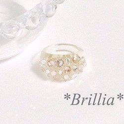 再再再々...販】*Brillia*スワロフスキー＊アクリルジュエルリング