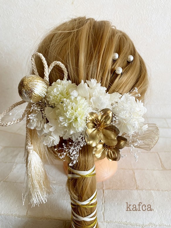ローポニーテール シリーズ  2 ★結婚式 成人式 ウェディング ヘッドドレス 髪飾り 1枚目の画像