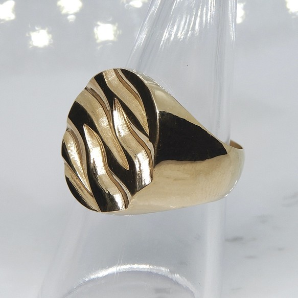 Zebra Pattern Stamp Ring Gold www.globaledupass.com