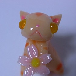 猫と桜（チャトラにゃんこ） 1枚目の画像