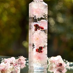 お家でお花見♪桜のハーバリウム（ハート）桜ハンドメイド2021 1枚目の画像