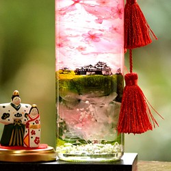 雛人形と桜のハーバリウムアート「城桜」C 1枚目の画像