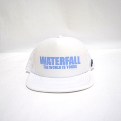 ロゴメッシュキャップ（レコードワッペン）　ホワイト　F　ユニセックス　夏　WATERFALL　2021SS 復刻商品 1枚目の画像